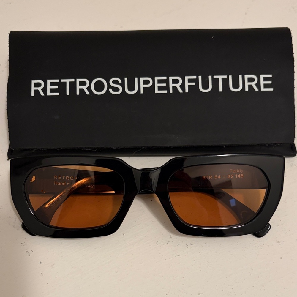 RetroSuperFuture Teddy Sunglasses with Orange Lenses